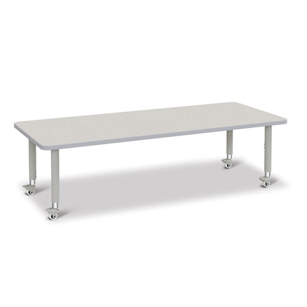 Berries Rectangle Activity Table, 30 in. x 72 in., Mobile, Freckled Gray/Gray/Gray